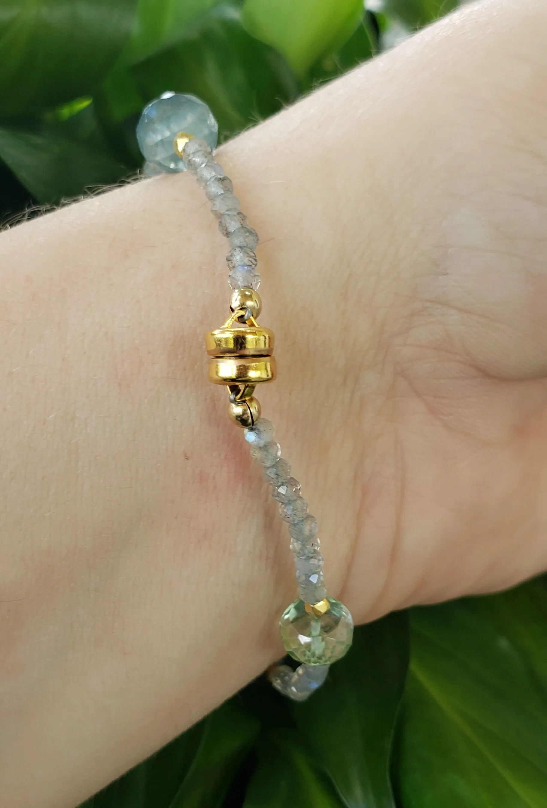 AVF Green Apatite & Gold Beaded Bracelet (SI3648 & SI3661)