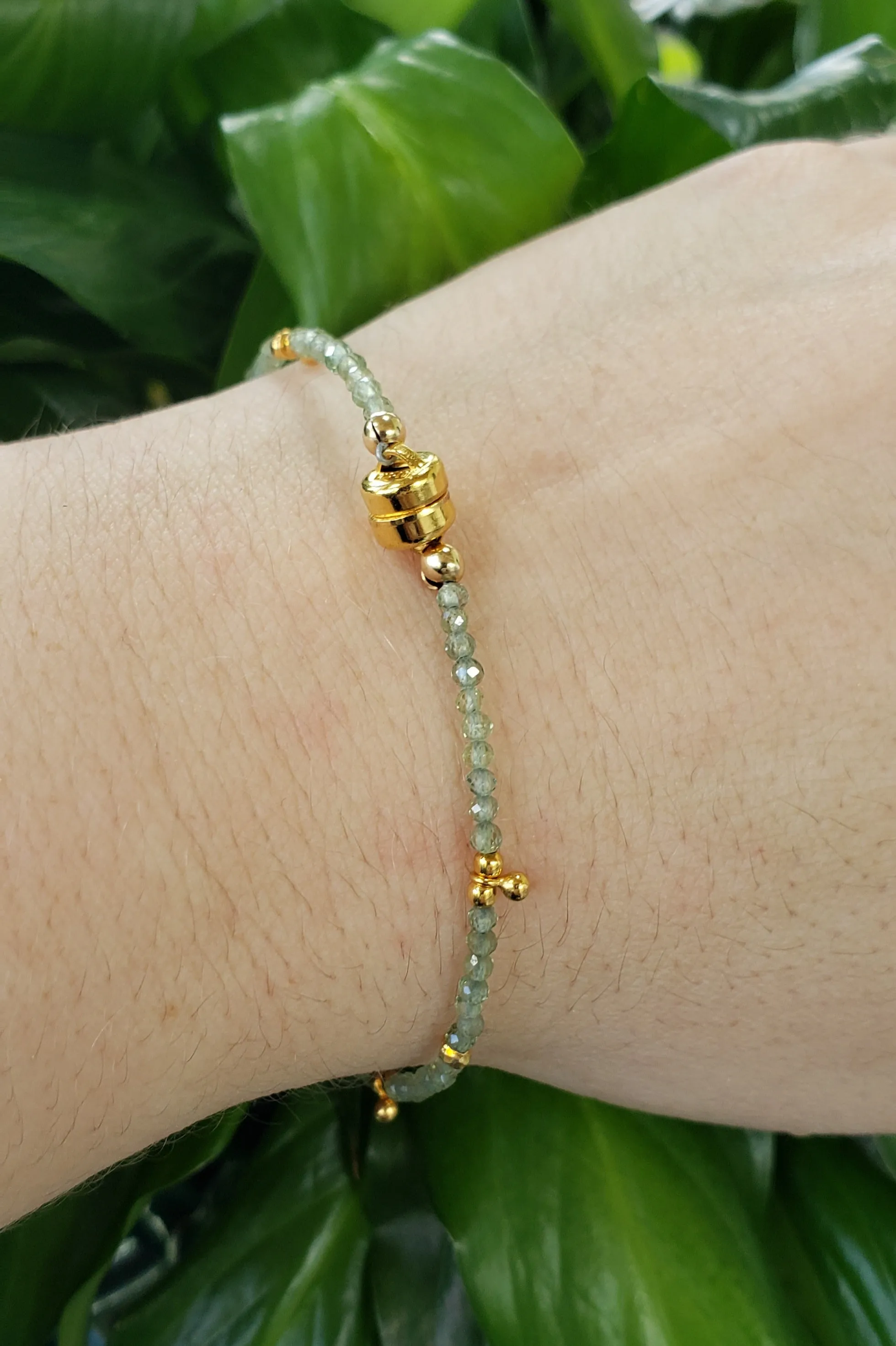 AVF Green Apatite & Gold Beaded Bracelet (SI3648 & SI3661)