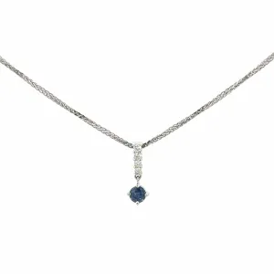 Baikalla™ Classic 14k White Gold Sapphire Pendant Necklace