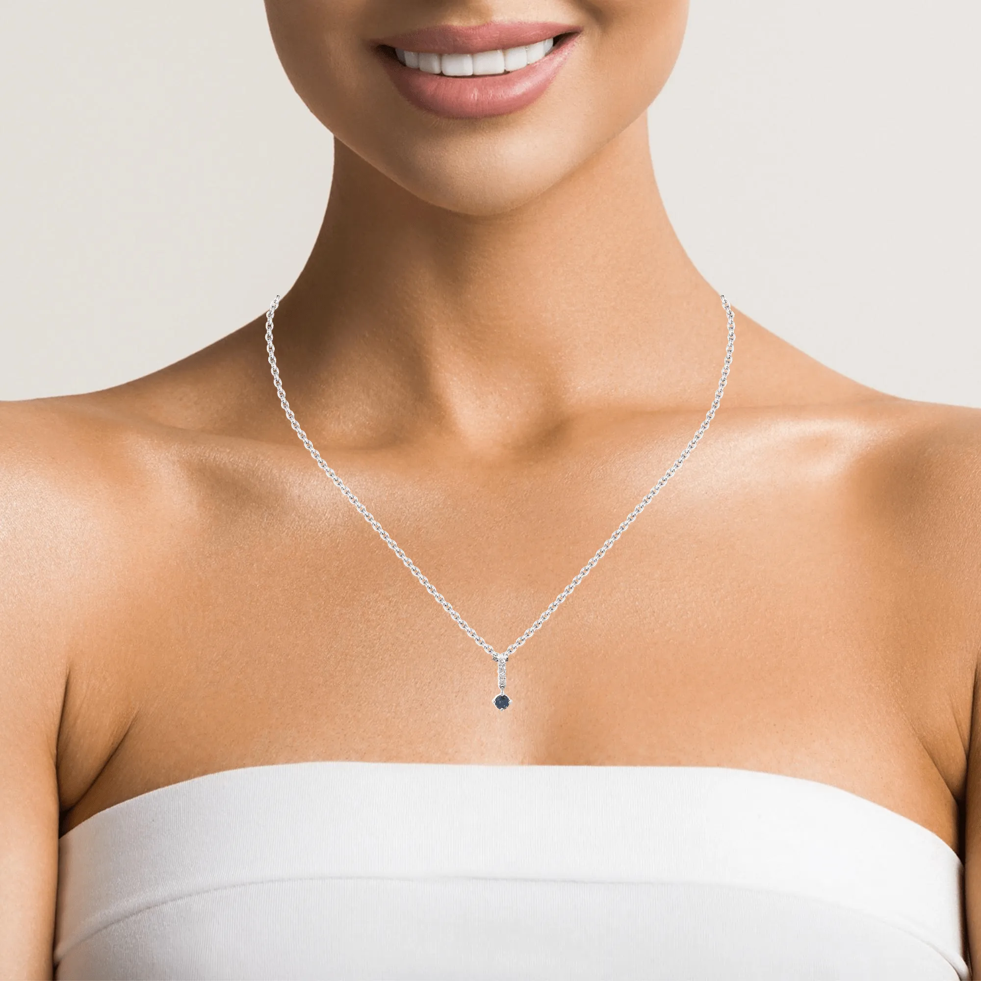Baikalla™ Classic 14k White Gold Sapphire Pendant Necklace