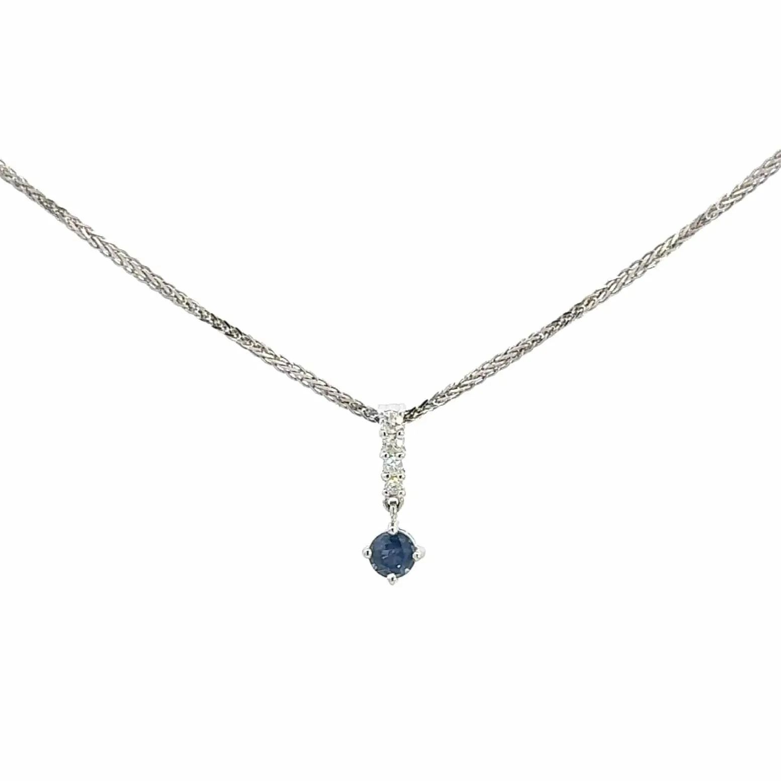 Baikalla™ Classic 14k White Gold Sapphire Pendant Necklace