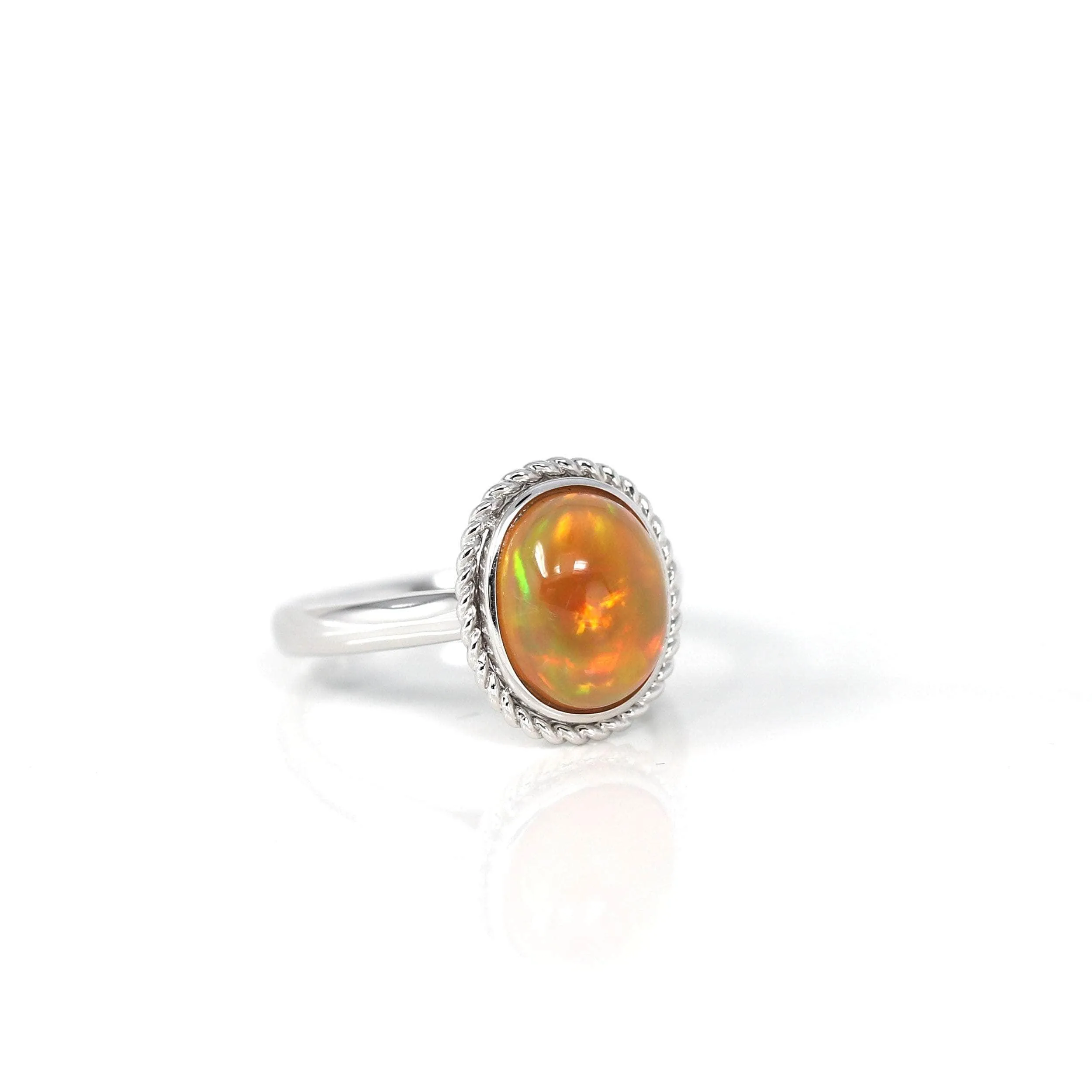 Baikalla™ "Charlotte" 18K Gold Ethiopian Opal Rope Ring