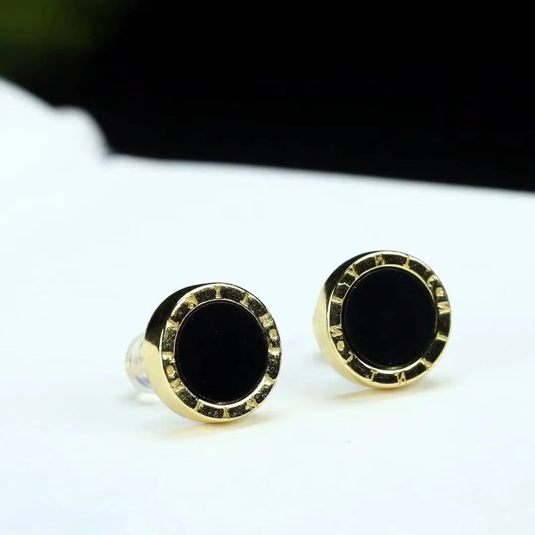 Baikalla™ Sterling Silver Real Black Nephrite Jade Classic Stud Earrings