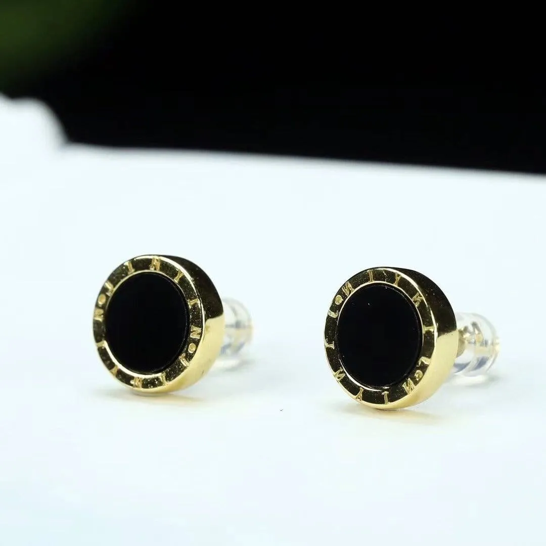 Baikalla™ Sterling Silver Real Black Nephrite Jade Classic Stud Earrings