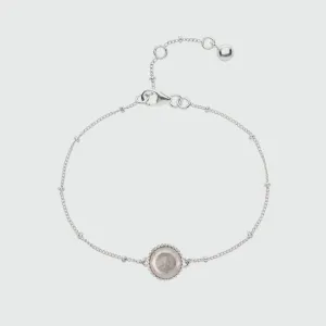 Barcelona Silver October Rose Quartz Birthstone Bracelet