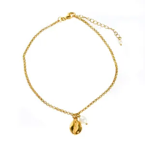 Beach Dreams Cowrie Shell Anklet Gold