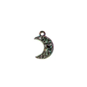 Black Electroplated Filigree Crescent Moon Charm