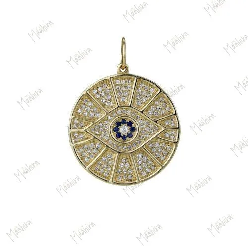 Blue Sapphire Eye Pendant