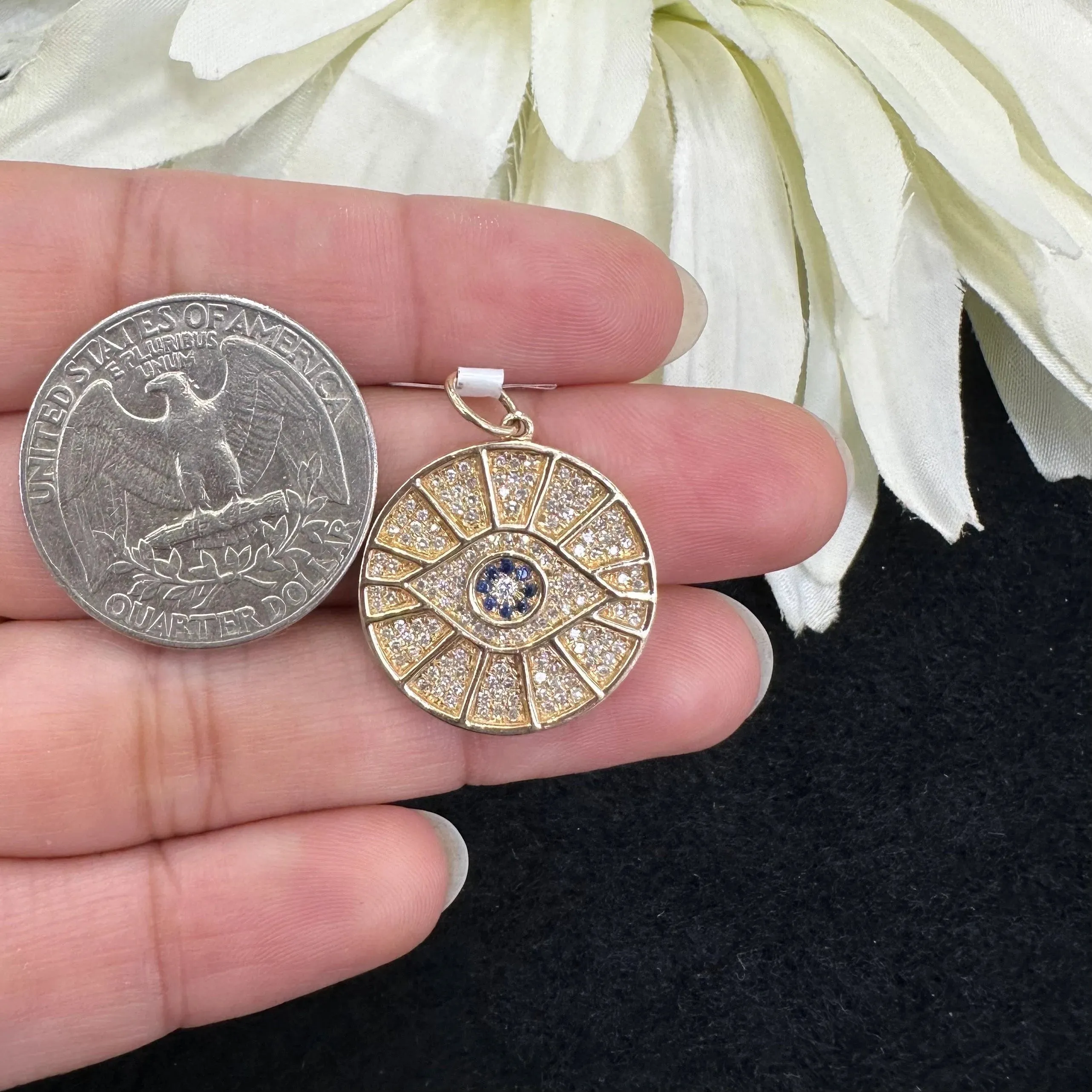 Blue Sapphire Eye Pendant