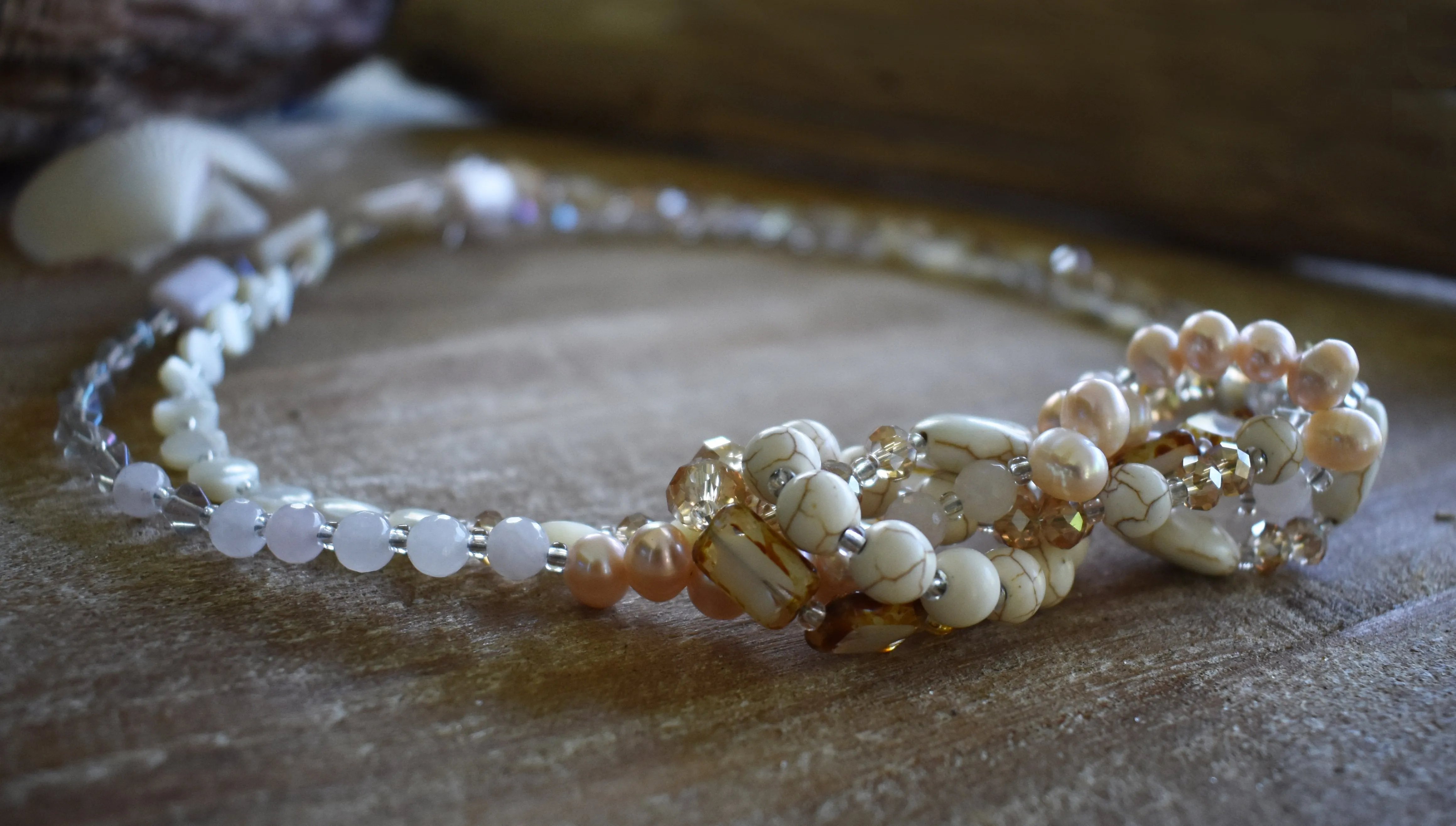 Champagne Medley Necklace, 60"