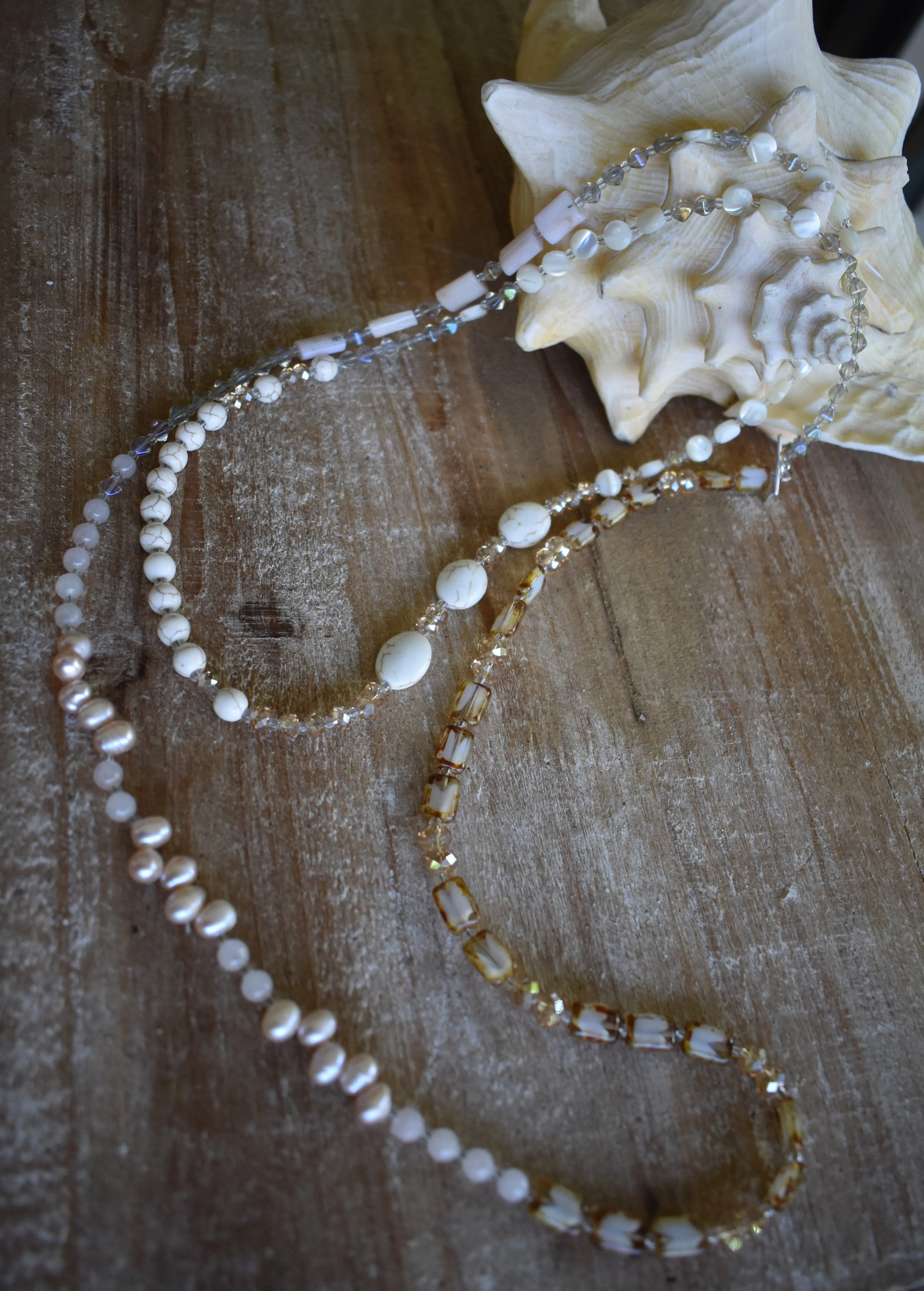 Champagne Medley Necklace, 60"