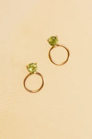 Circle Stone Earrings - Small