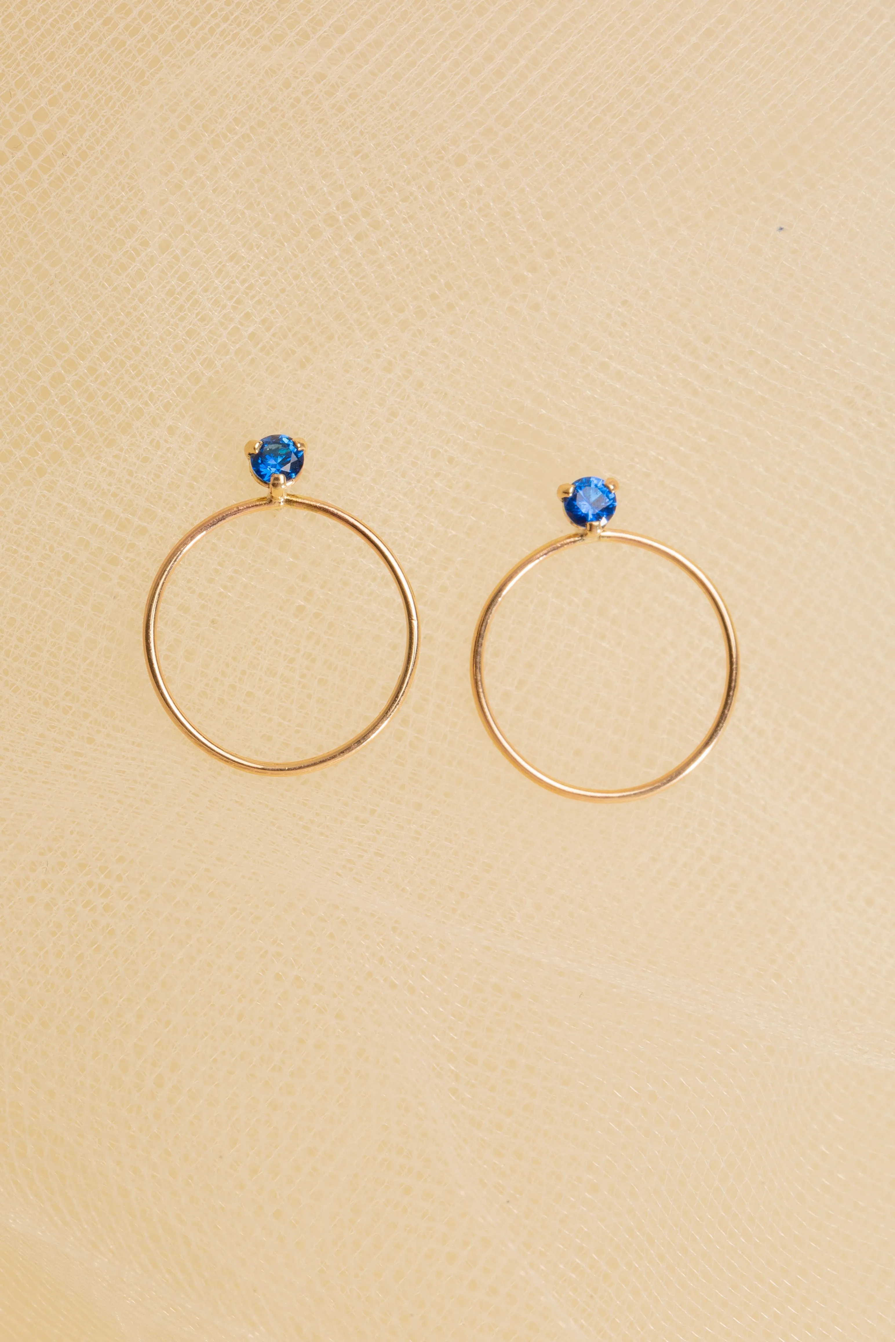 Circle Stone Earrings - Small