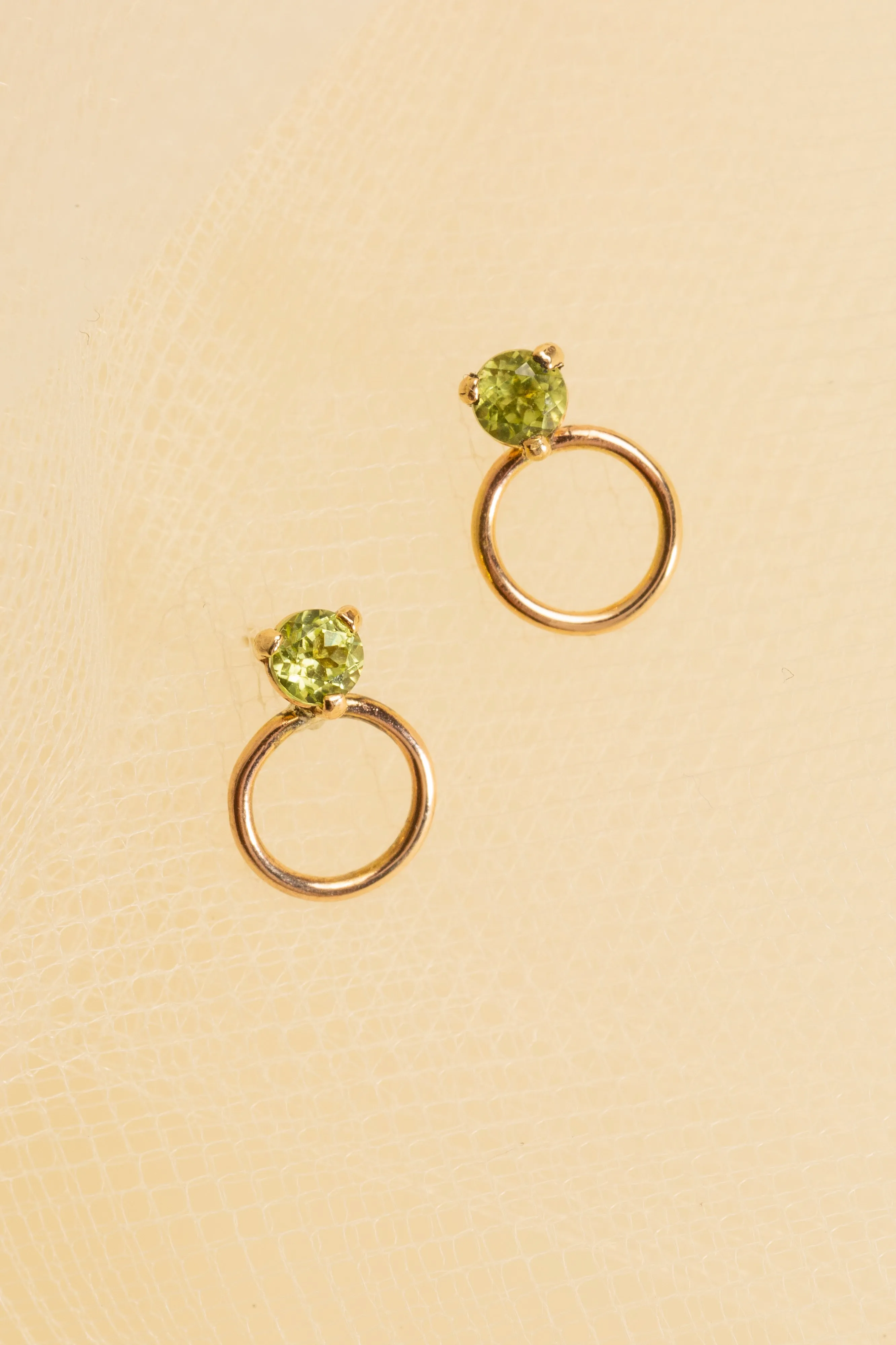 Circle Stone Earrings - Small