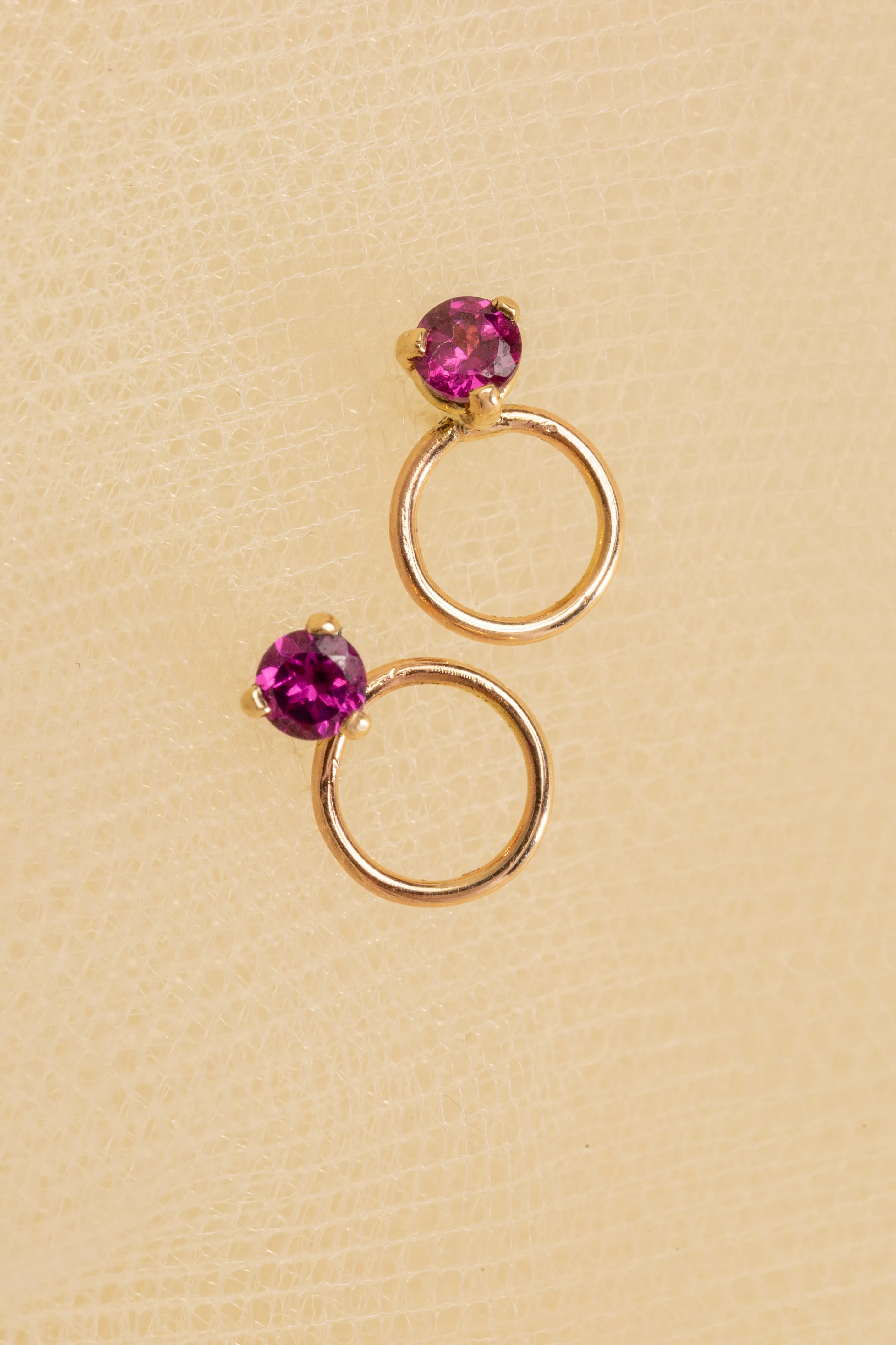Circle Stone Earrings - Small