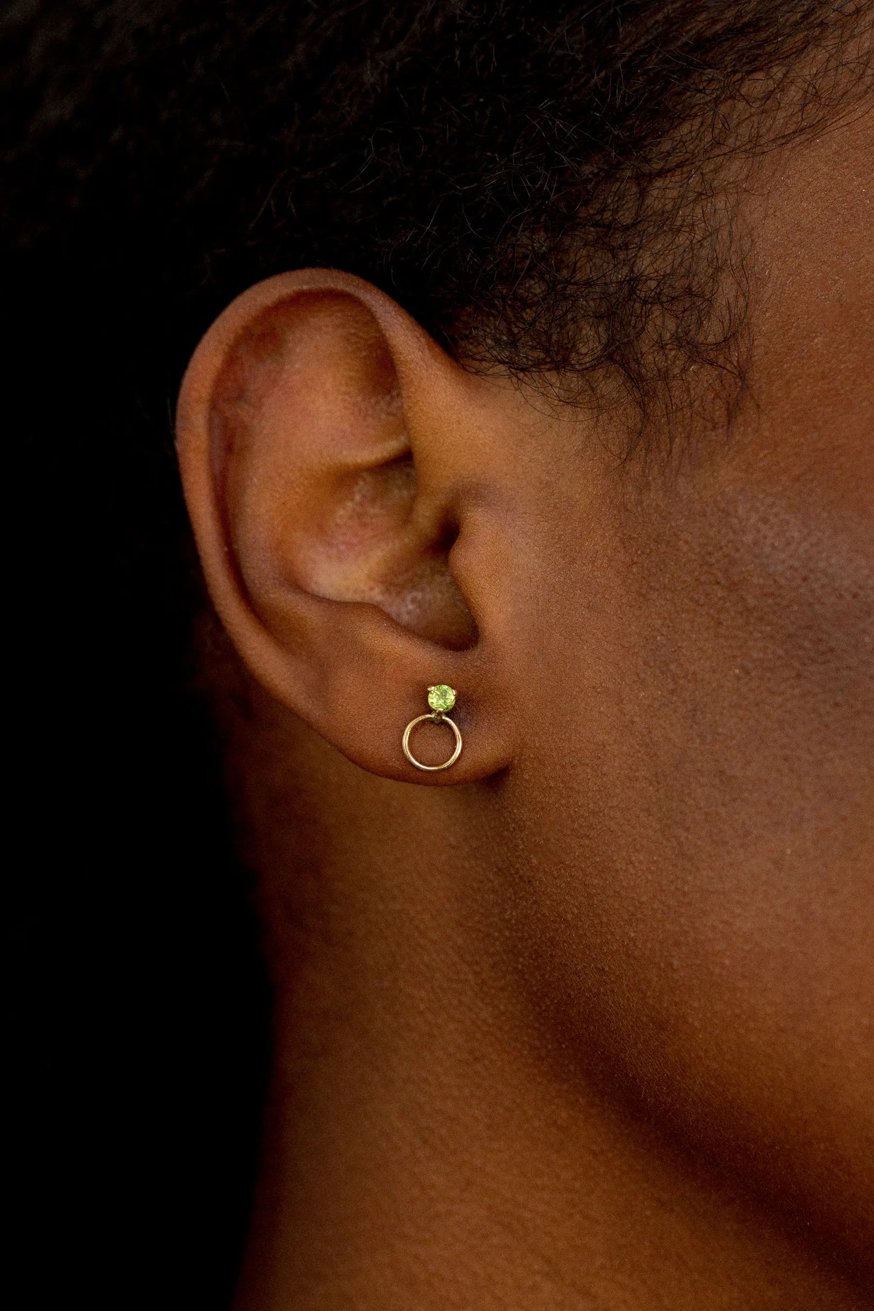 Circle Stone Earrings - Small