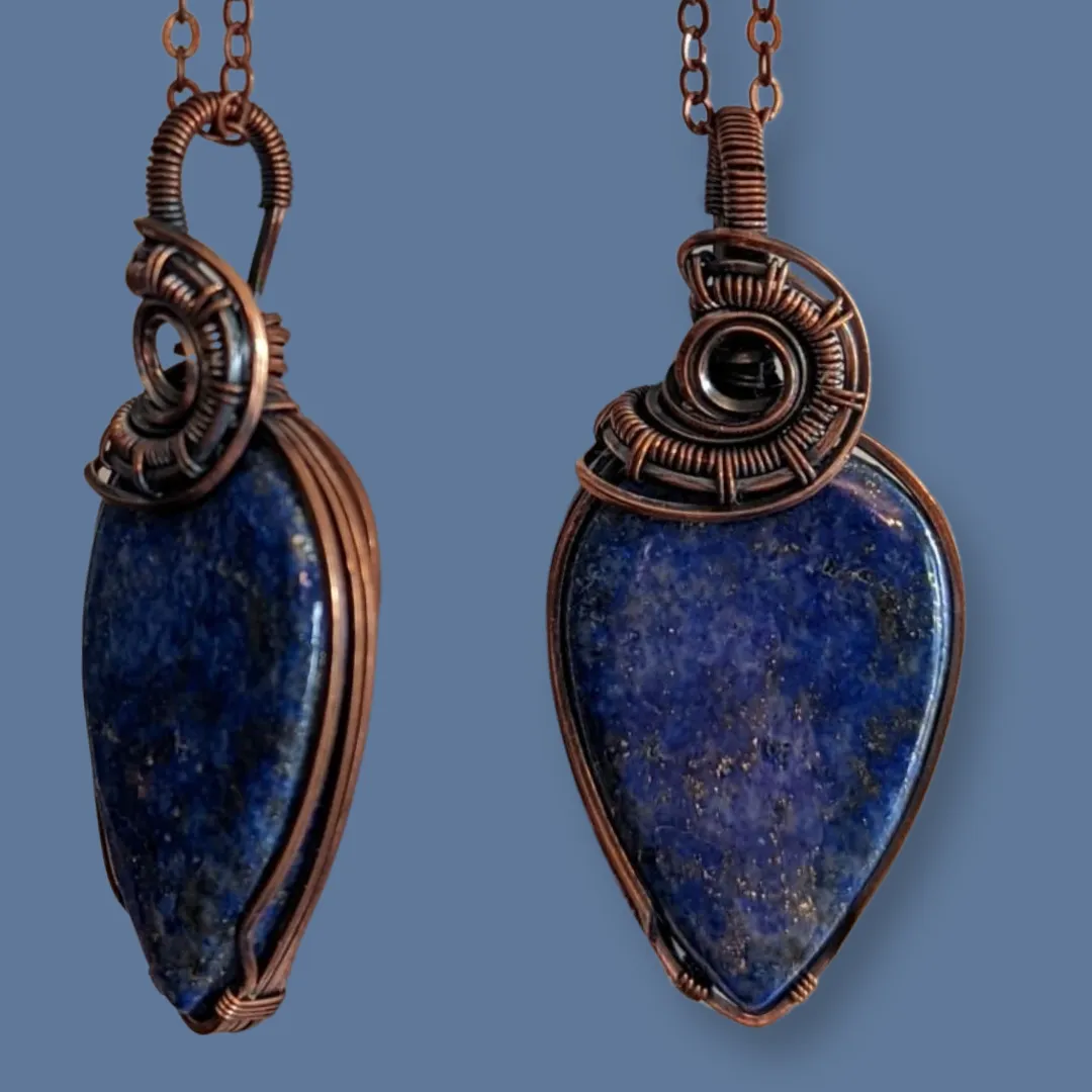 Copper wrapped - lapis lazuli - Necklace
