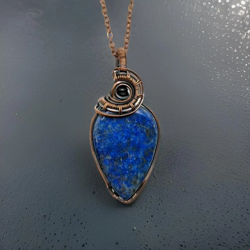Copper wrapped - lapis lazuli - Necklace