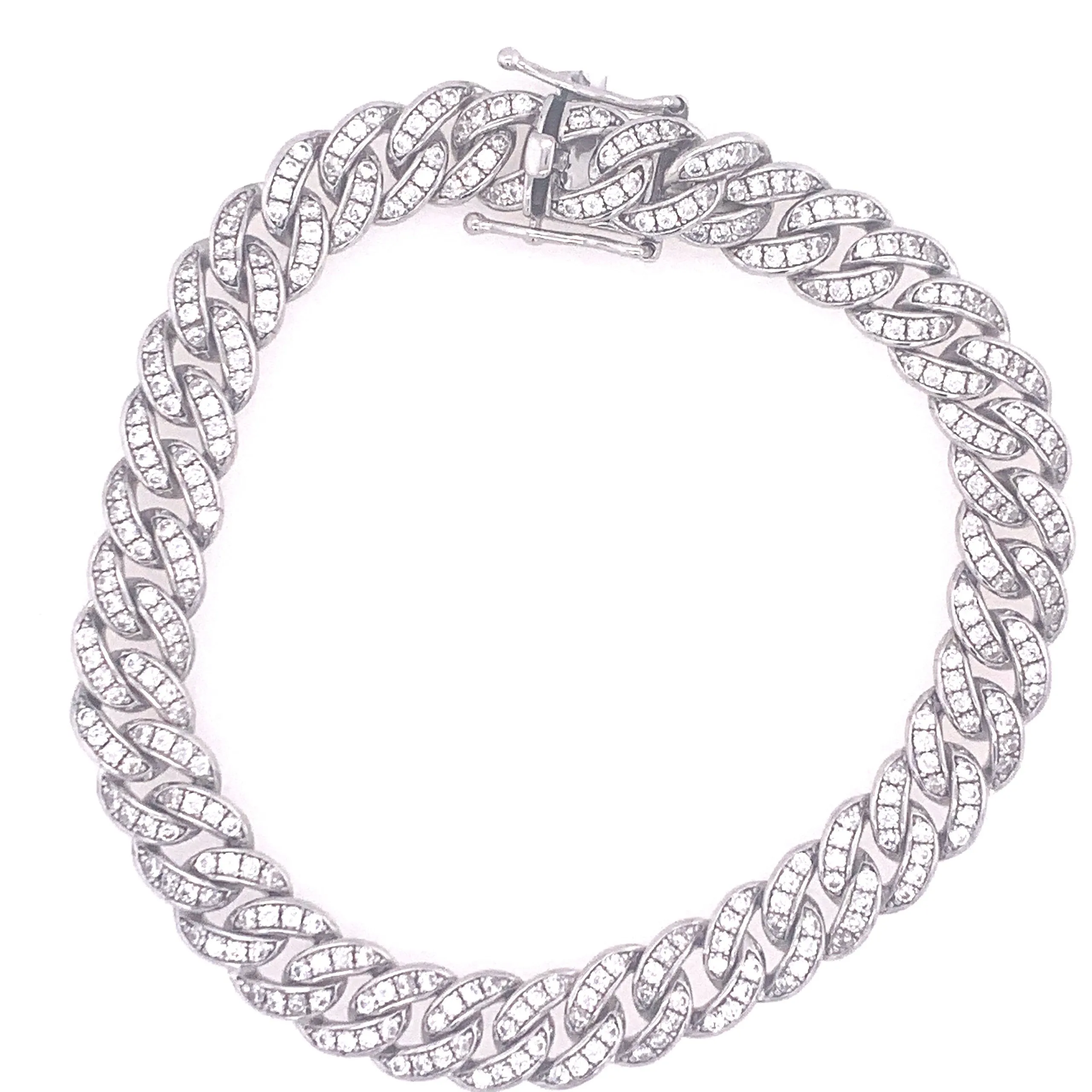 Cubic Zirconia S Link Sterling Silver Bracelet