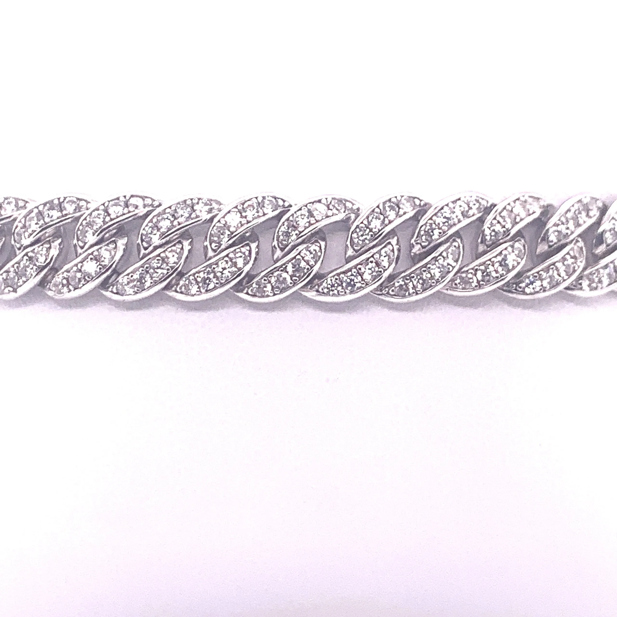 Cubic Zirconia S Link Sterling Silver Bracelet