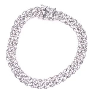 Cubic Zirconia S Link Sterling Silver Bracelet