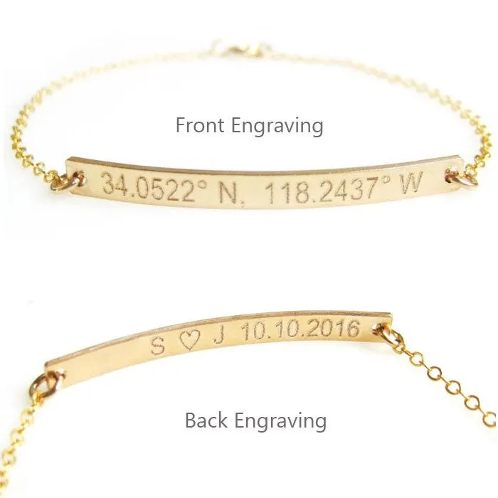 Custom Gold Bar Bracelet Set - Satellite Chain - CG227B-404. Starts at