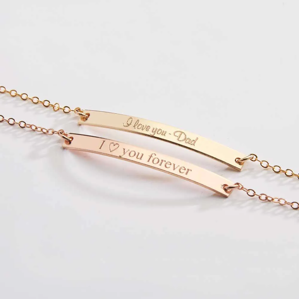 Custom Gold Bar - Small Freshwater Pearl Bracelet Set - CG227B-404. Starts at