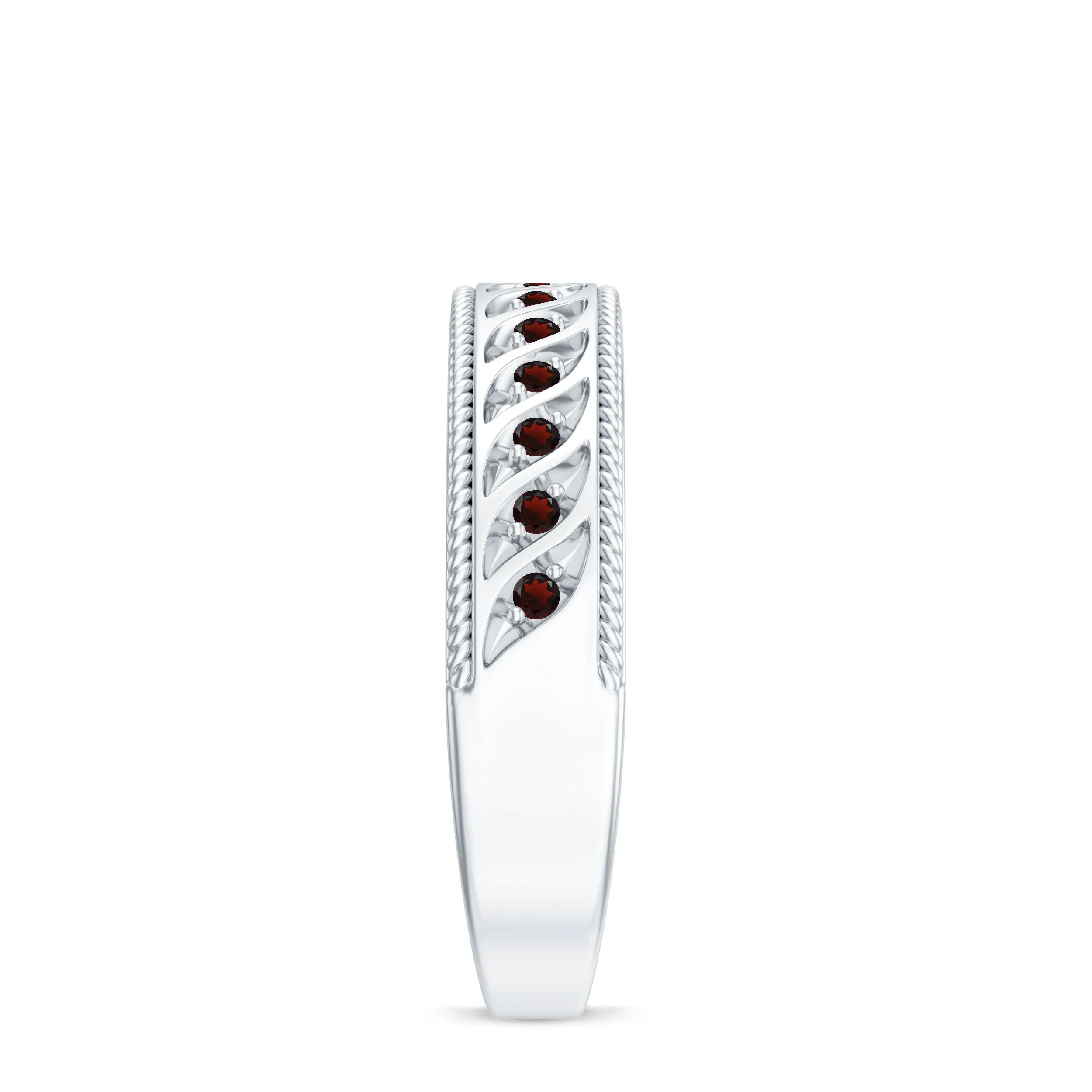Designer Garnet Wedding Band Ring