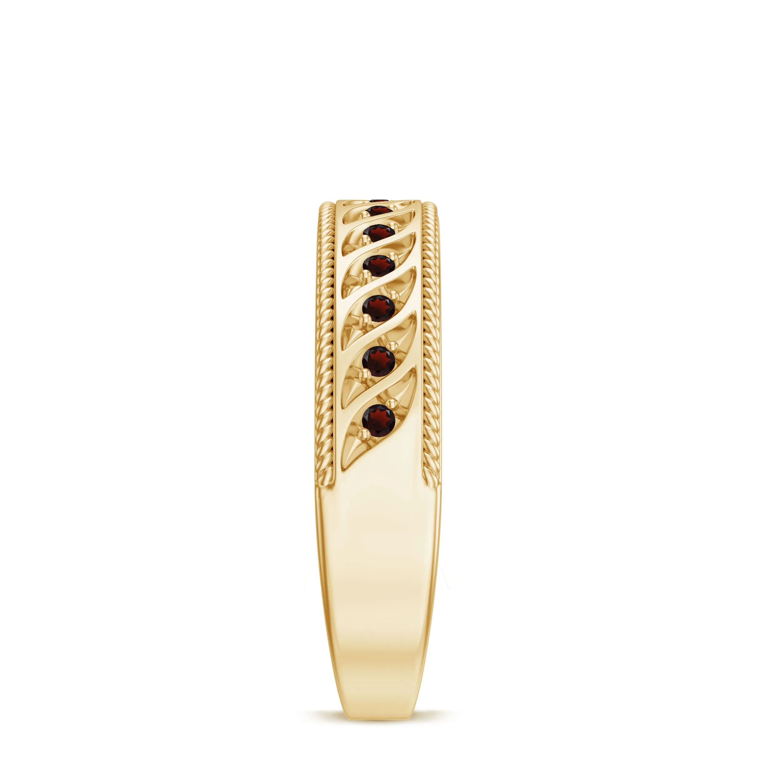 Designer Garnet Wedding Band Ring