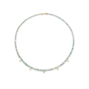 Diamond & Opal Beaded Necklace