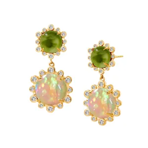 Double Drop Opal Earrings
