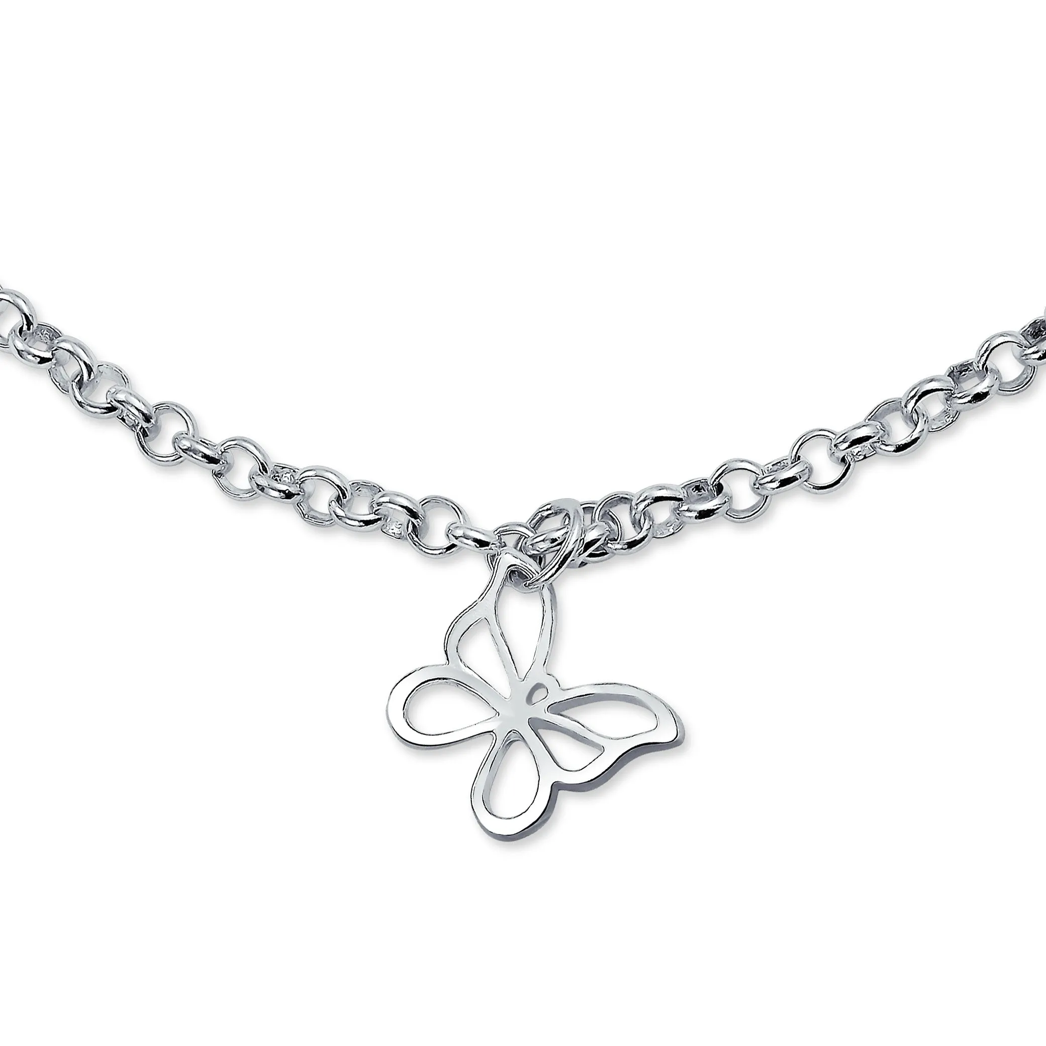 Dragonfly Firefly Butterfly Anklet Ankle Bracelet Sterling Silver Adjustable