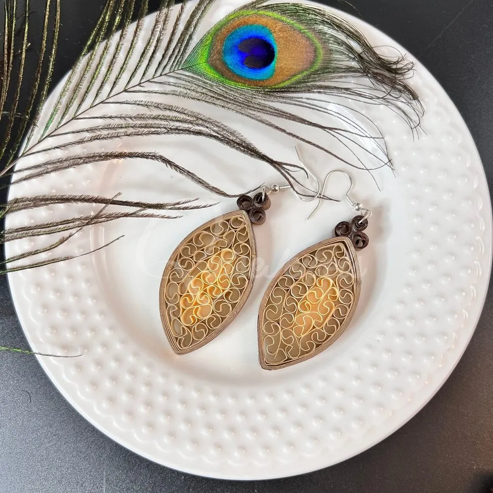 Dual Medium Marquee Quilling Earrings