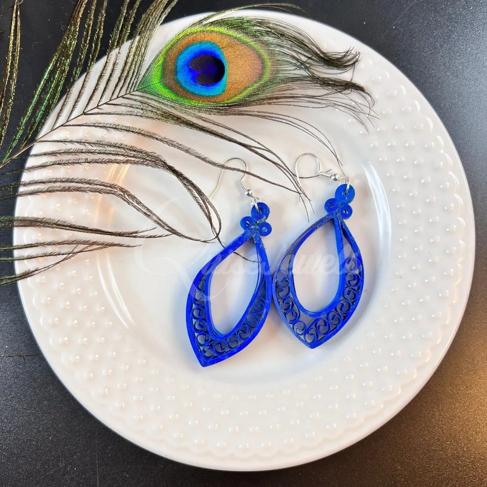 Dual Medium Marquee Quilling Earrings
