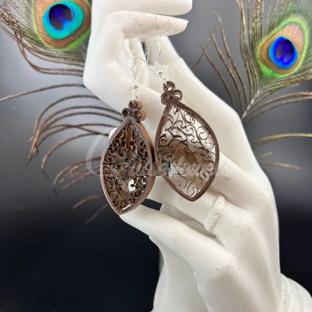 Dual Medium Marquee Quilling Earrings