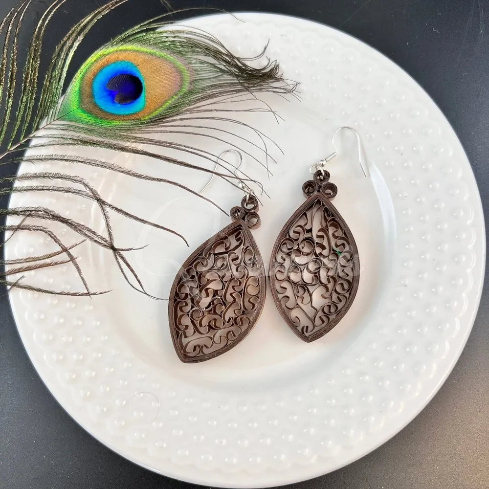 Dual Medium Marquee Quilling Earrings