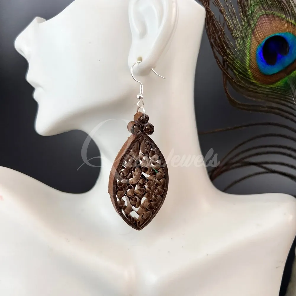 Dual Medium Marquee Quilling Earrings