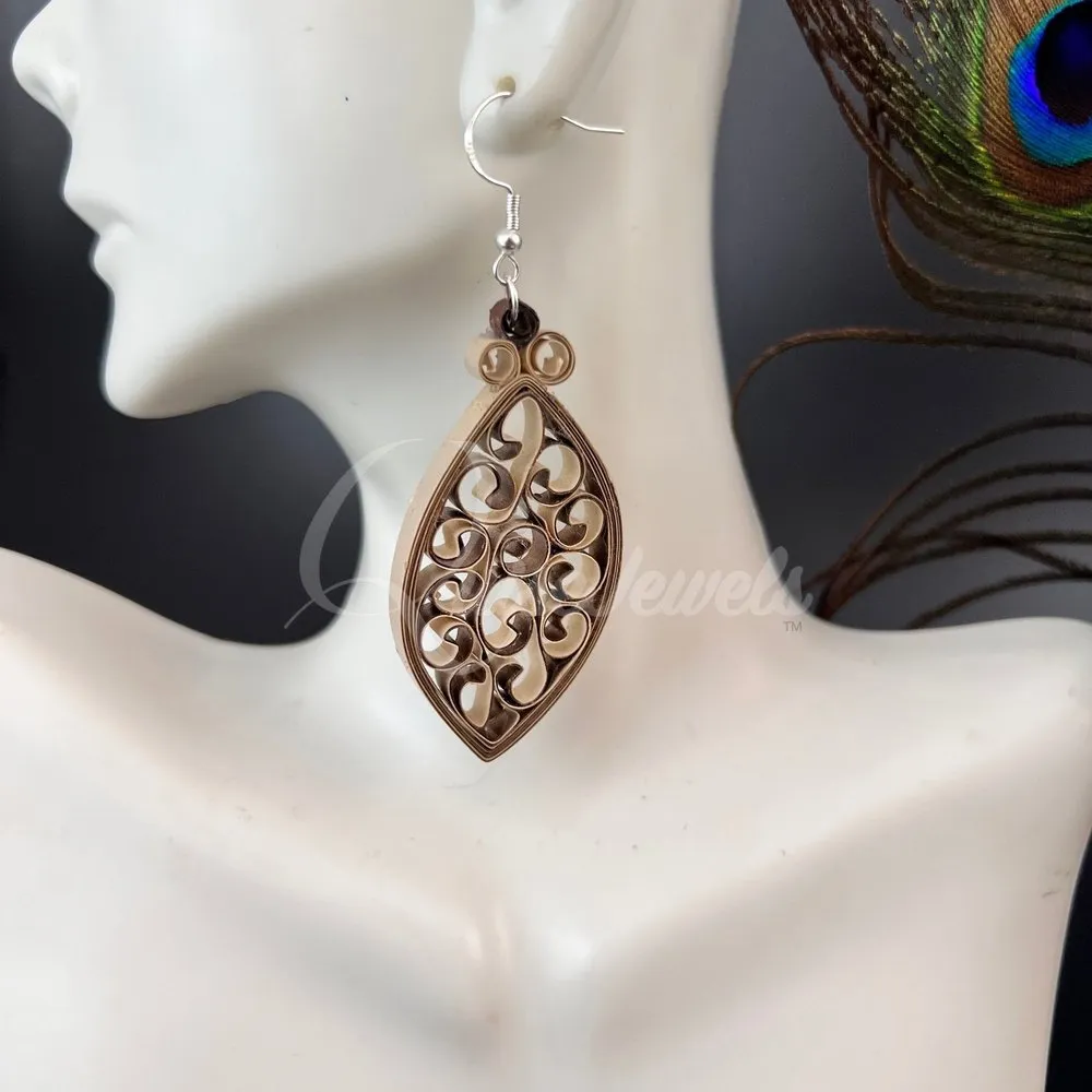Dual Medium Marquee Quilling Earrings