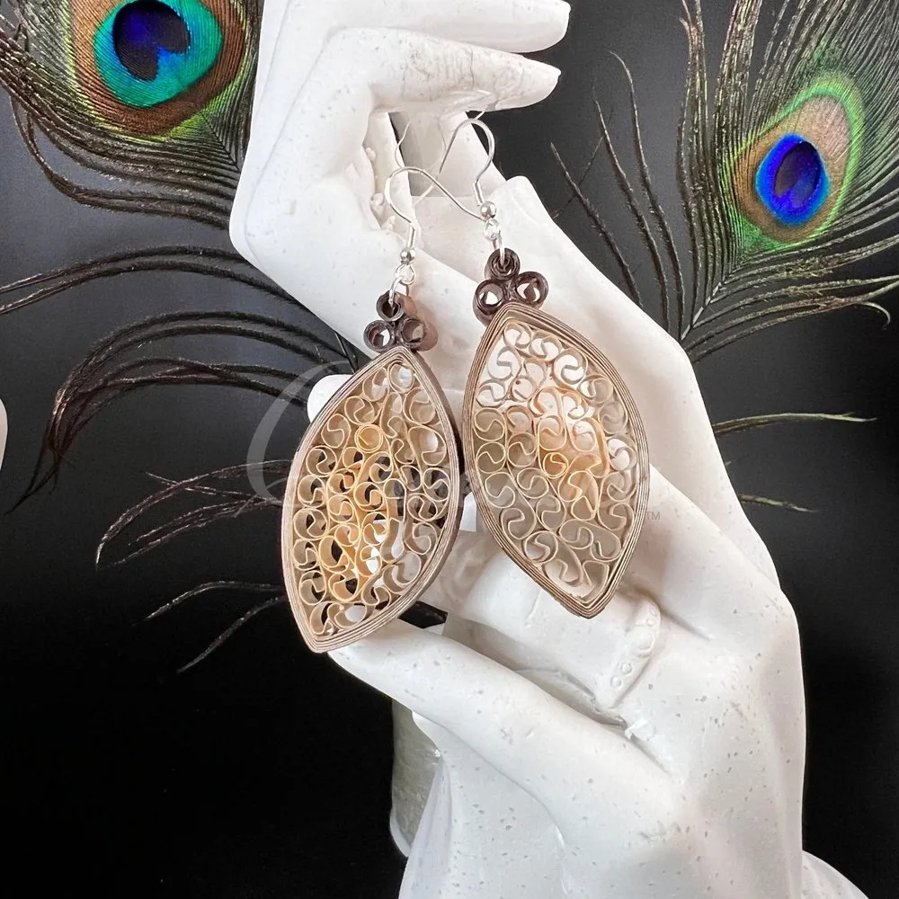 Dual Medium Marquee Quilling Earrings