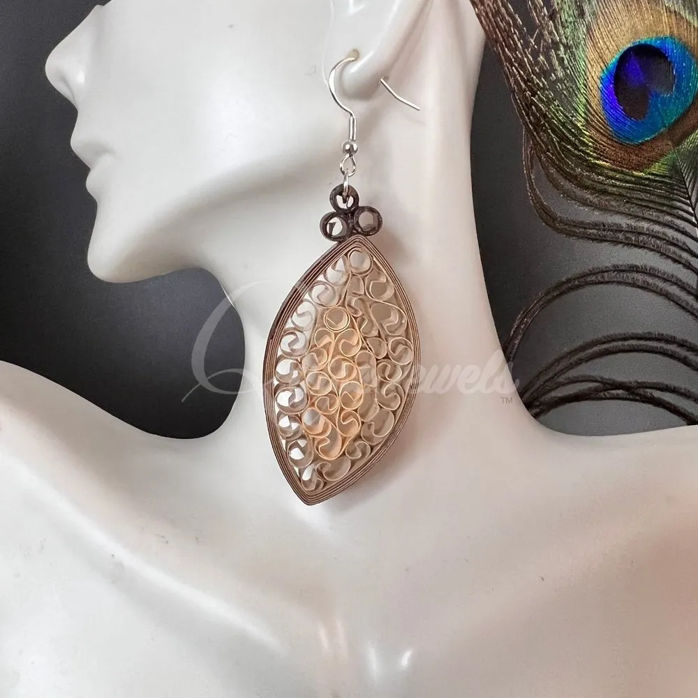 Dual Medium Marquee Quilling Earrings
