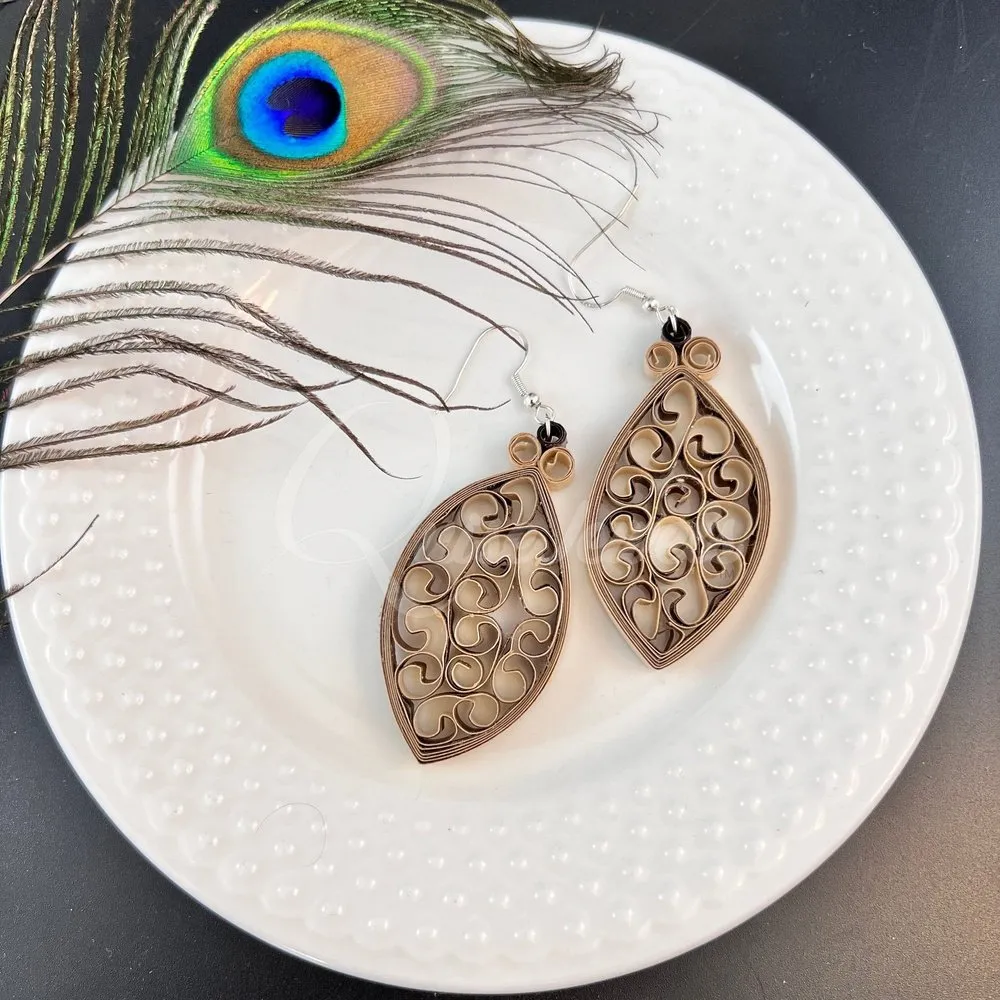 Dual Medium Marquee Quilling Earrings