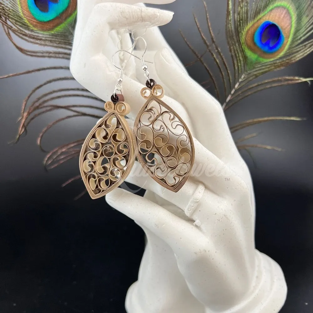 Dual Medium Marquee Quilling Earrings