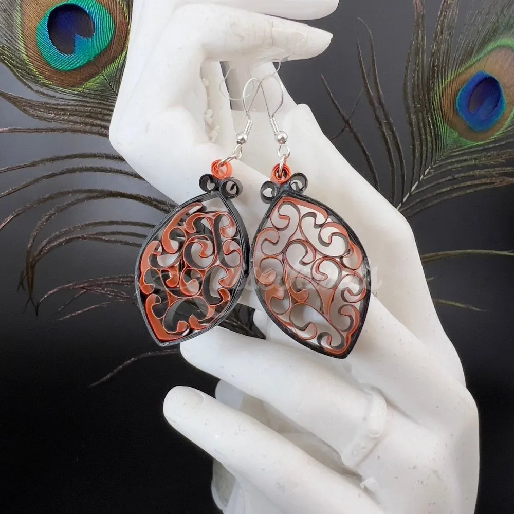 Dual Small Marquee Quilling Earrings
