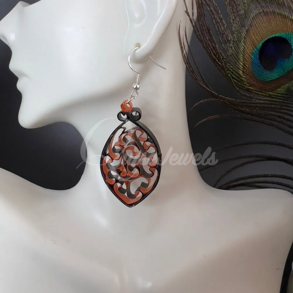 Dual Small Marquee Quilling Earrings