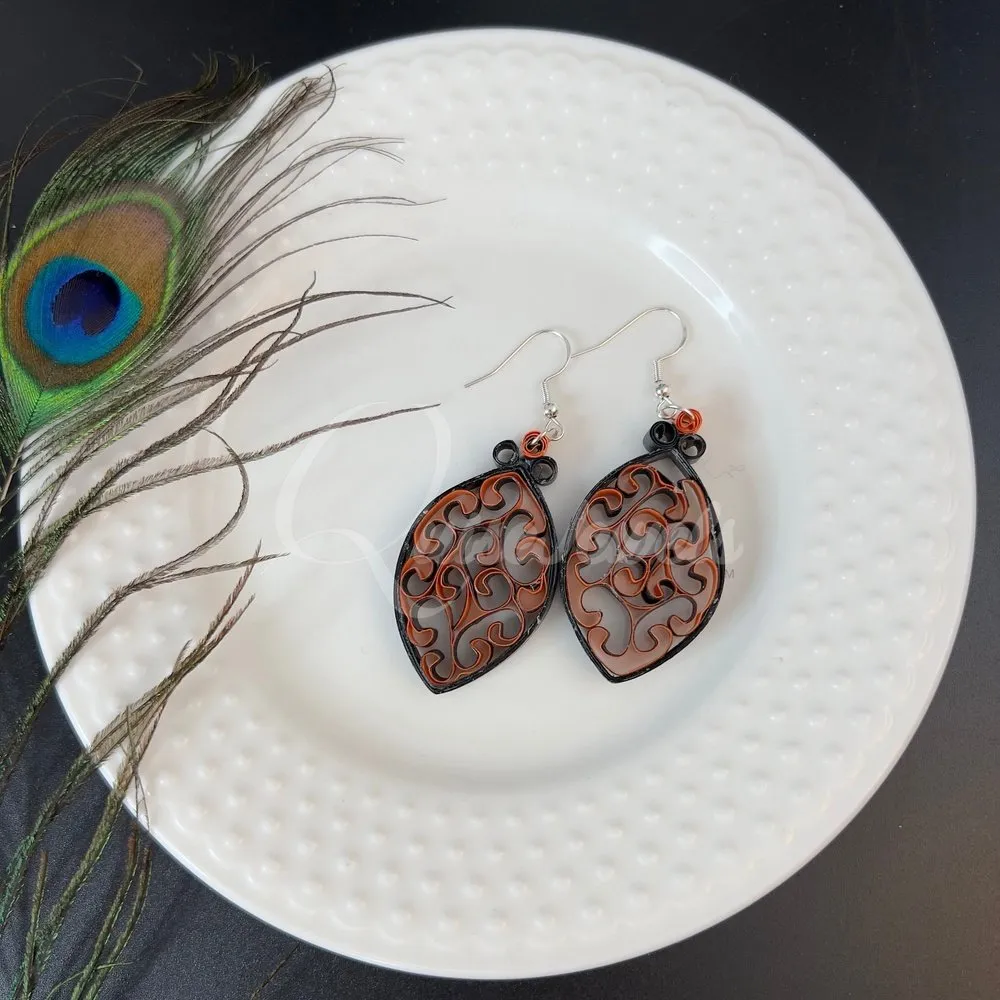Dual Small Marquee Quilling Earrings