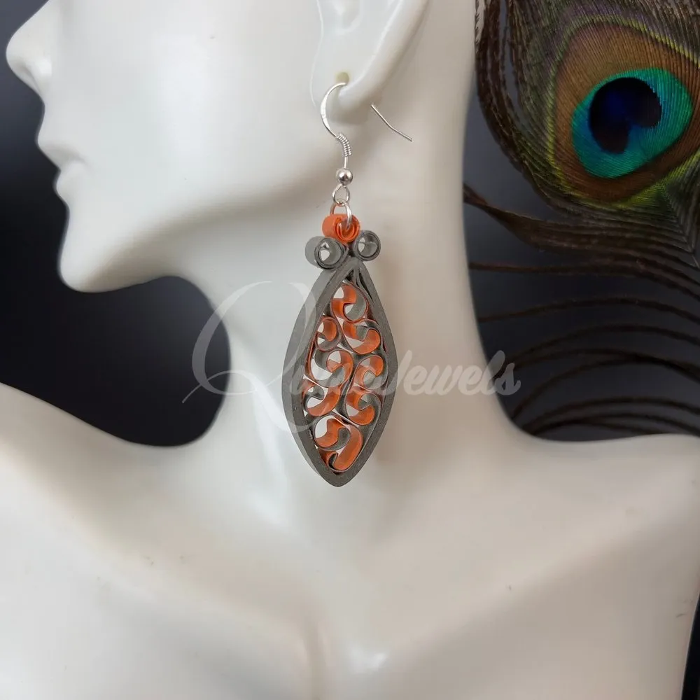 Dual Small Marquee Quilling Earrings