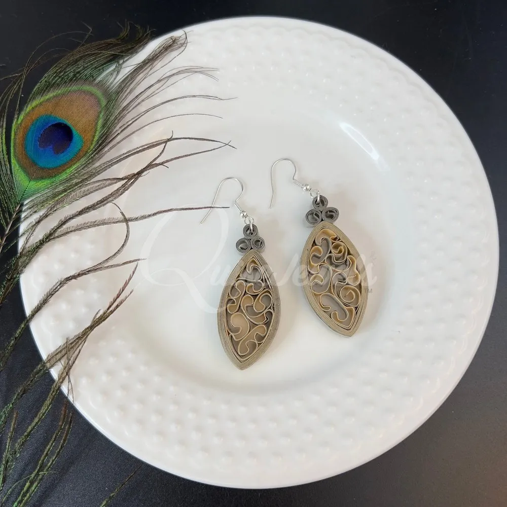 Dual Small Marquee Quilling Earrings