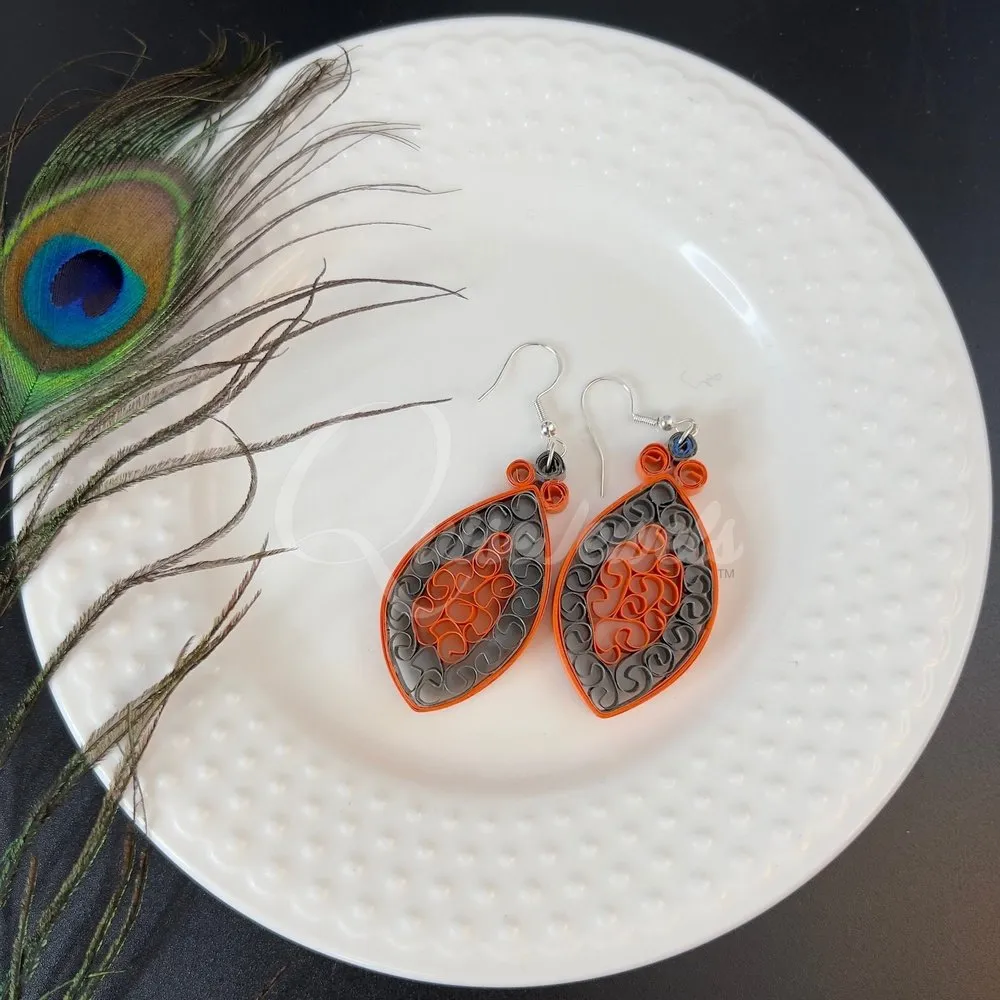 Dual Small Marquee Quilling Earrings