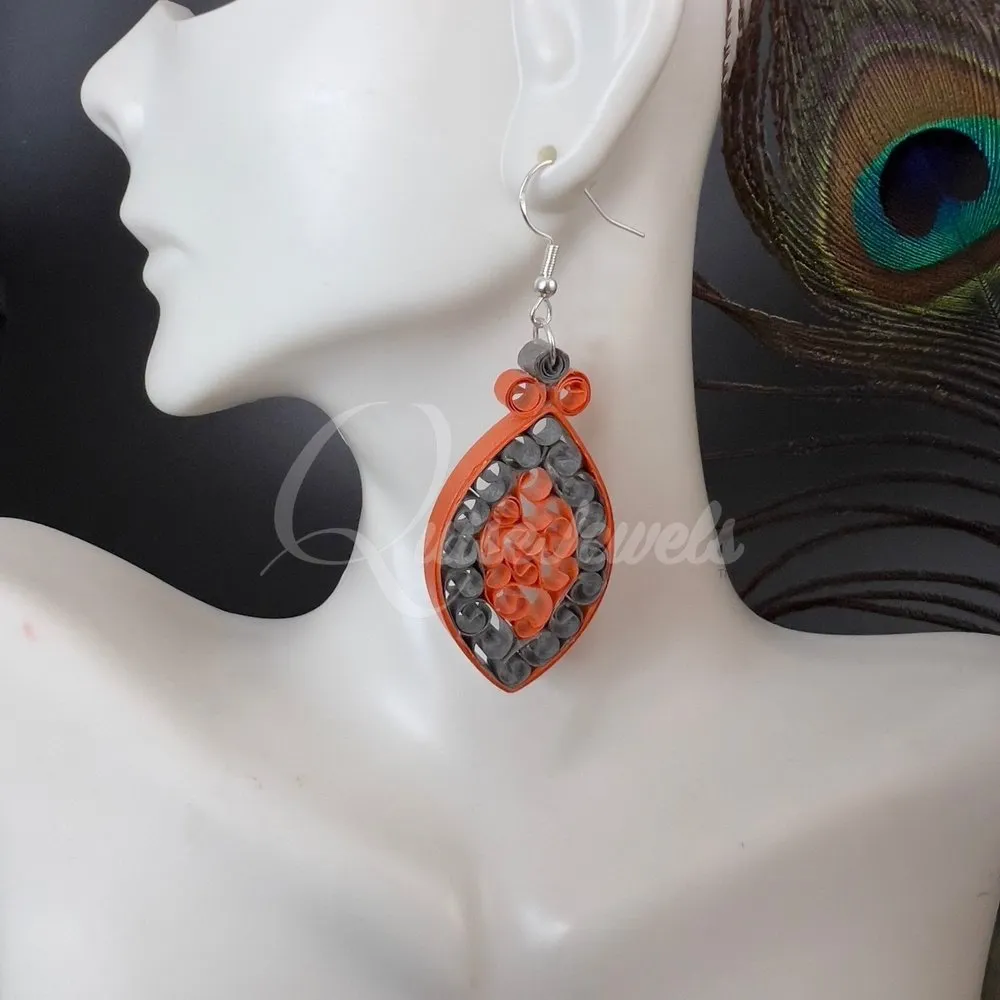 Dual Small Marquee Quilling Earrings