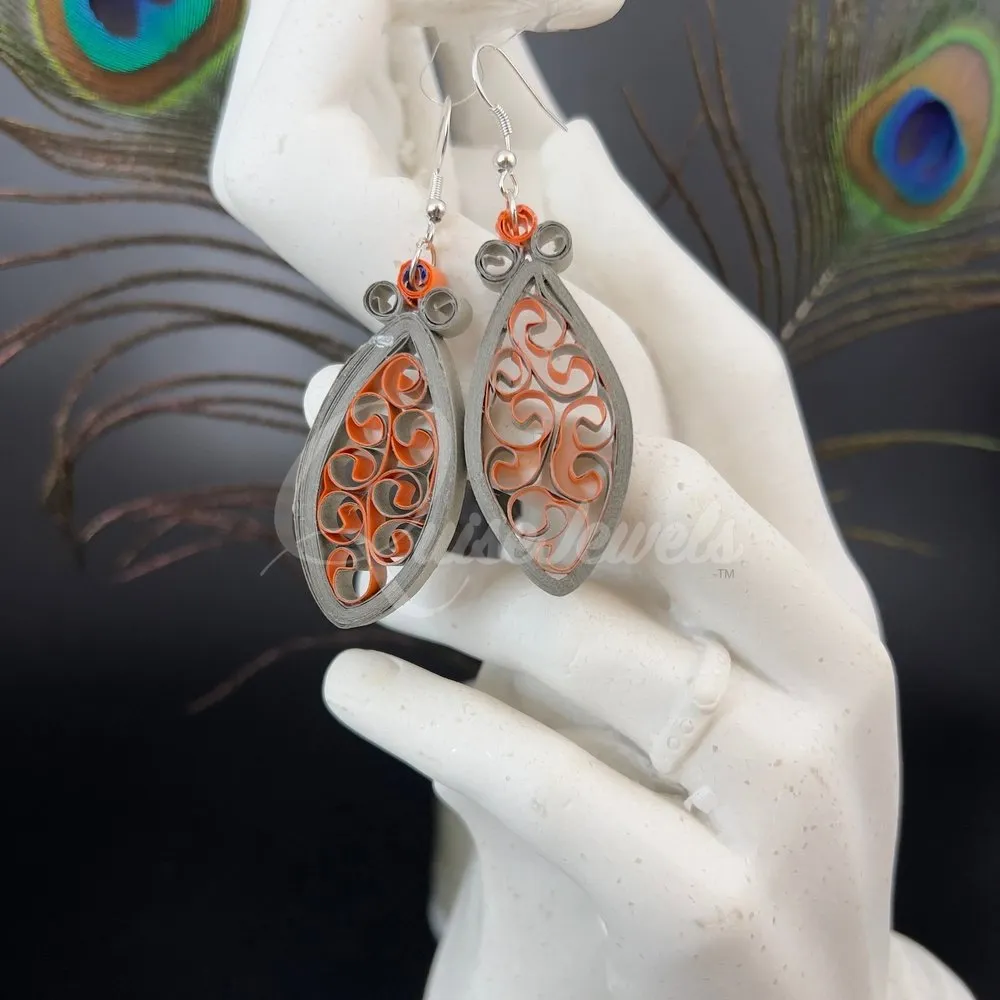 Dual Small Marquee Quilling Earrings